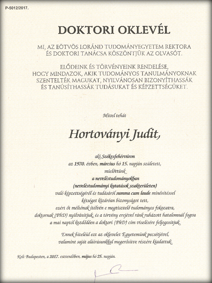 doktori oklevel